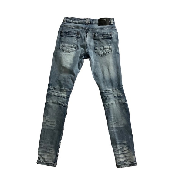 Copper Rivet Jeans Sz 30W 32L Slim Fit Distressed Medium Wash Blue - Picture 2 of 7